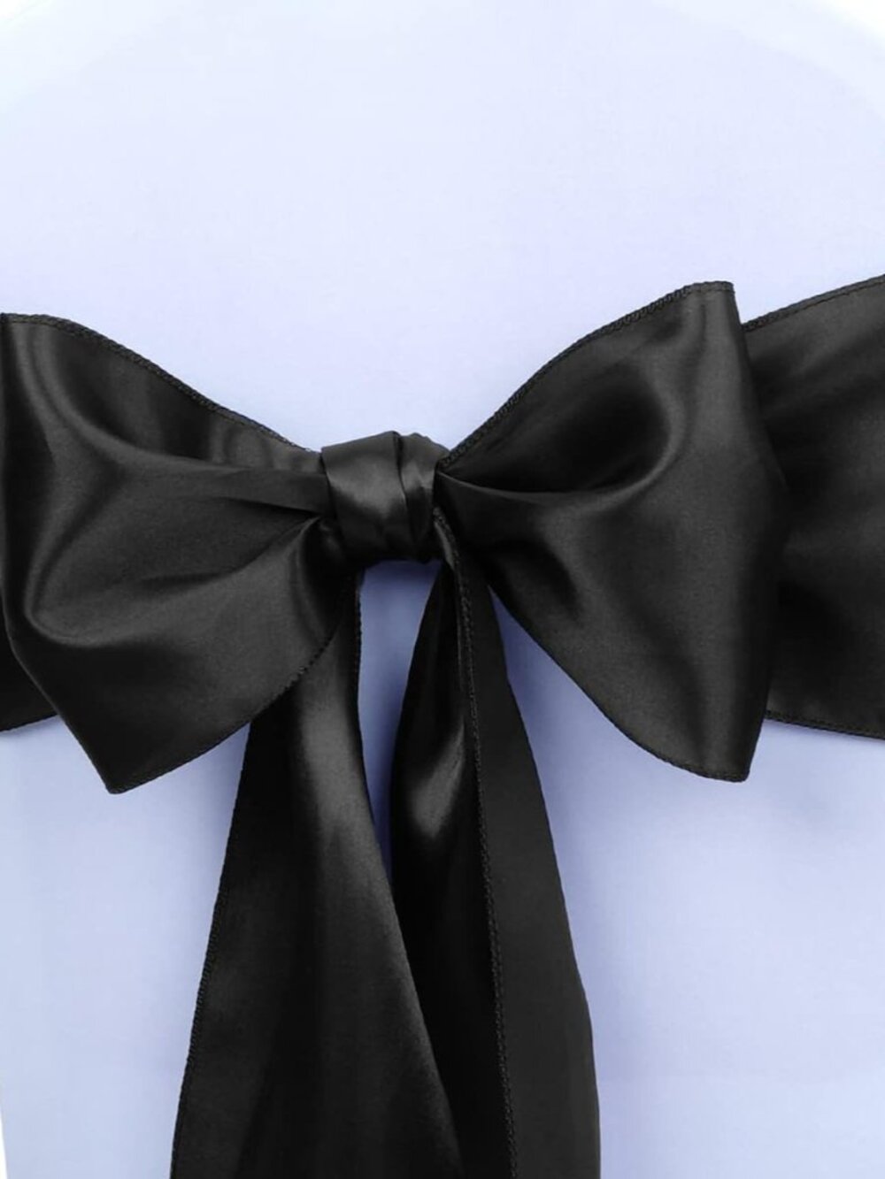 50pcs Satin Chair Sashes Ties for Party Wedding, Black